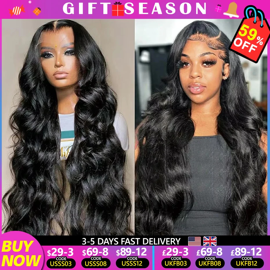 Body Wave 13x6 HD Lace Front Wigs 13x4 Transparent Lace Human Hair Wigs Glueless 6x4 for Black Women High Density