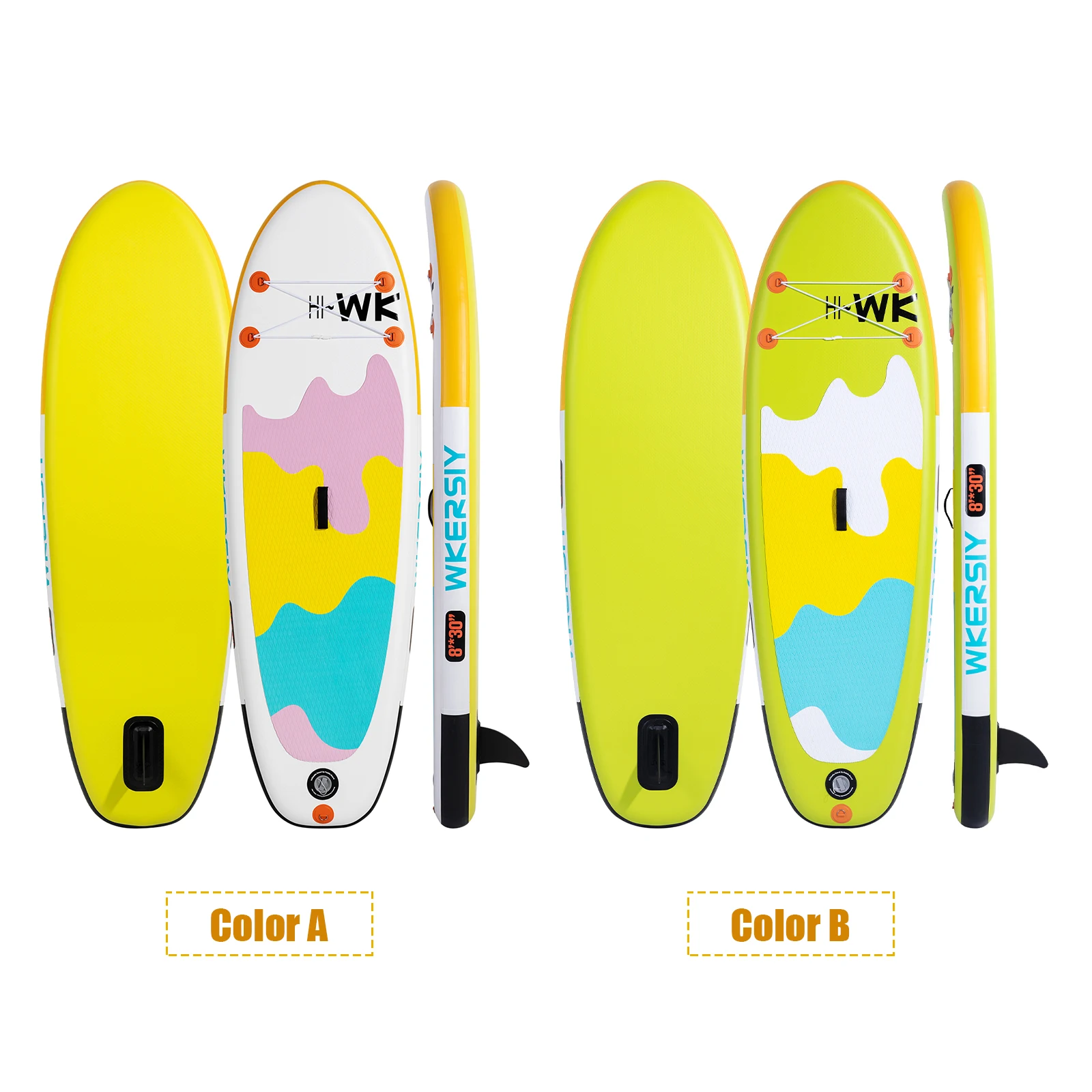 

WKERSIY Inflatable SUP Paddleboard for Kids 8'x30''x6' Stand Up Paddle Board Water Sport Surf Set with Leash Repair Kit Backpack