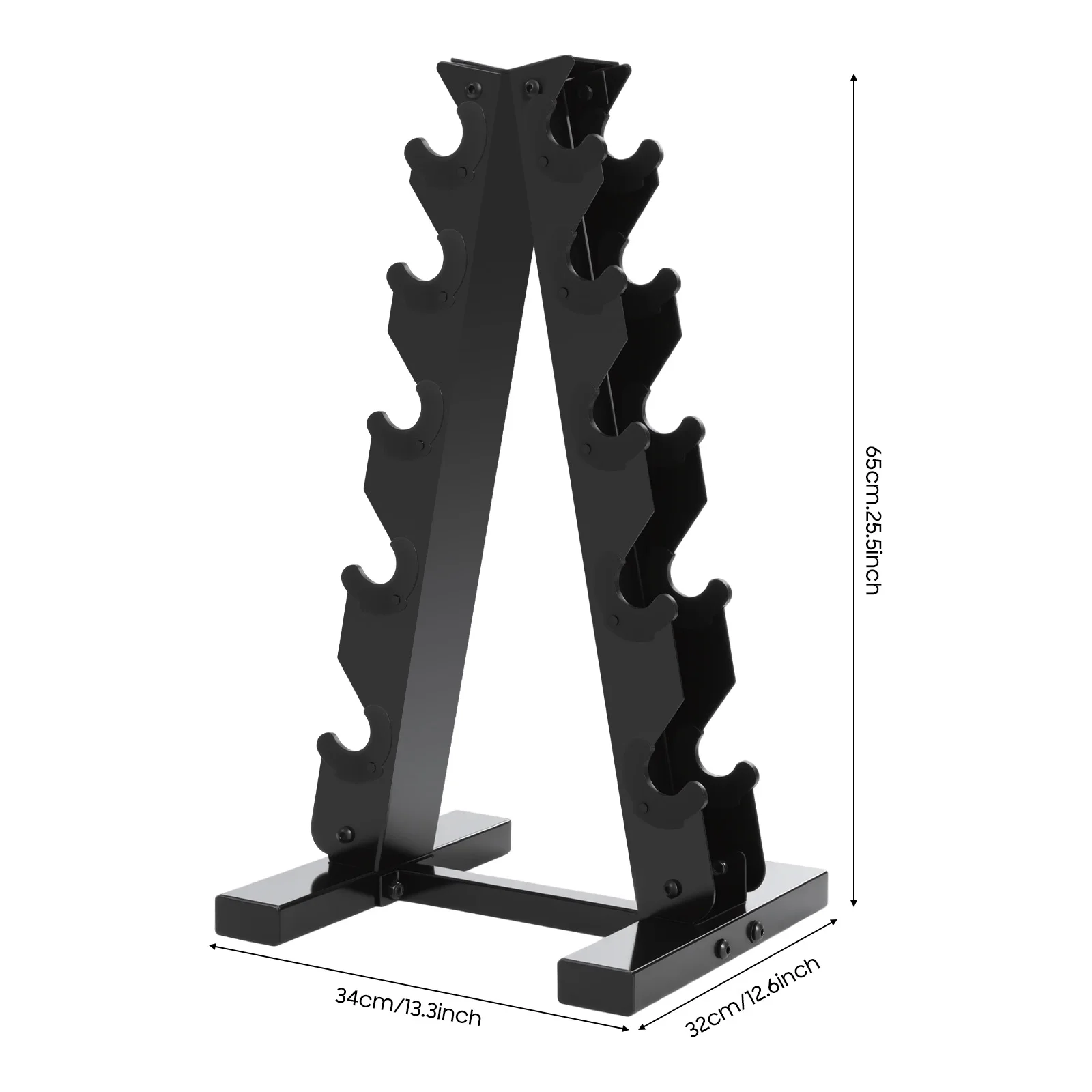 5 Tiers Dumbbell Rack Stand, Steel A-Frame Dumbbell Weight Rack, For Storing Dumbbells in Homes, Hotels, Gyms, Schools