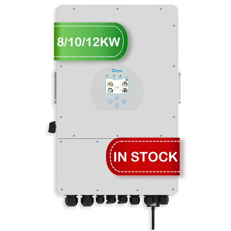 

EU warehouse Deye solar inverter hybrid 12kw 3 phase 10kw 8kw SUN-12K-SG04LP3-EU deye 12kw hybrid solar inverter