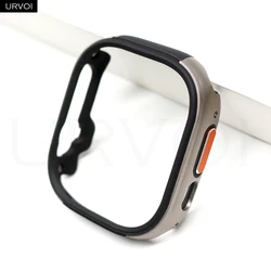 URVOI Dual - Color Zinc Alloy Protective Case with TPU Bumper for 49mm Ultra 3 2 1 (Titanium color)