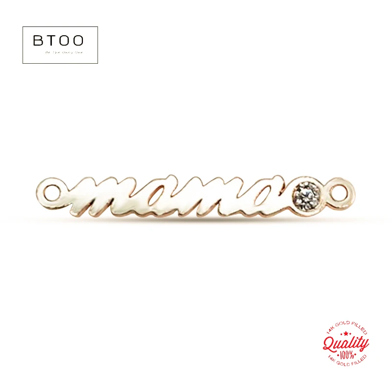 Mama-Verbindungsstück mit CZ 14K Gold Filled Mama-Verbindungsstücke – Mama-Link für Armband oder Halskette – Permanent-Schmuckzubehör