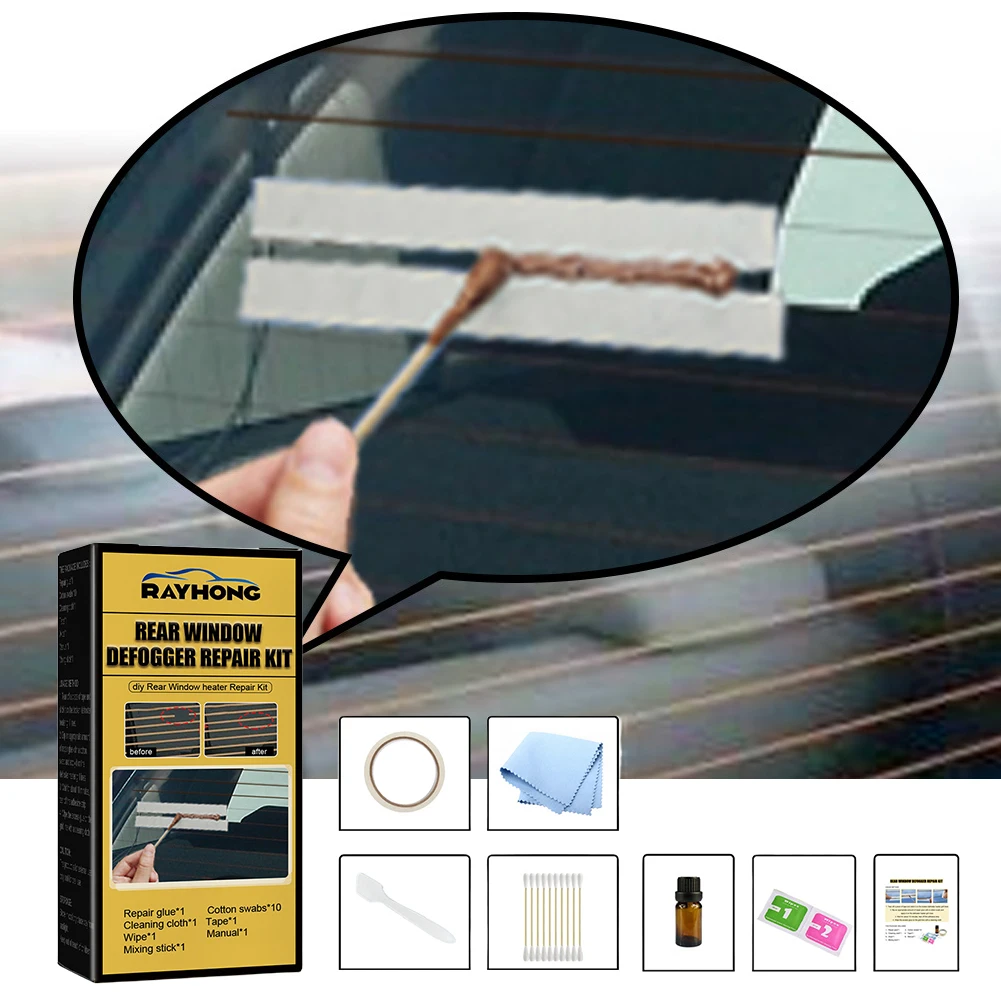 

Car Rear Window Defogger Repair Kit DIY Quick Repair Scratched Broken Defroster Heater Grid Lines Auto Care Accessories Kit