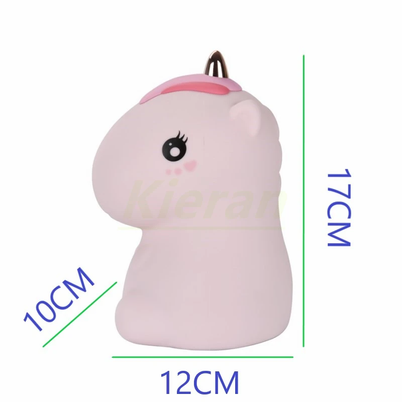 Touch Sensor Unicorn LED Night Lights USB Rechargeable Cartoon Night Lamp Silicone Children Kids Baby Gift Bedroom Bedside Lamp