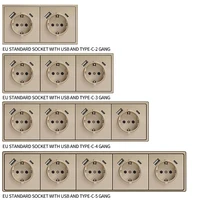 Prise murale USB Type-C à charge rapide, design moderne 80x80mm, 16A 250V, multiprise 1 à 5 prises pour la maison et le bureau 3