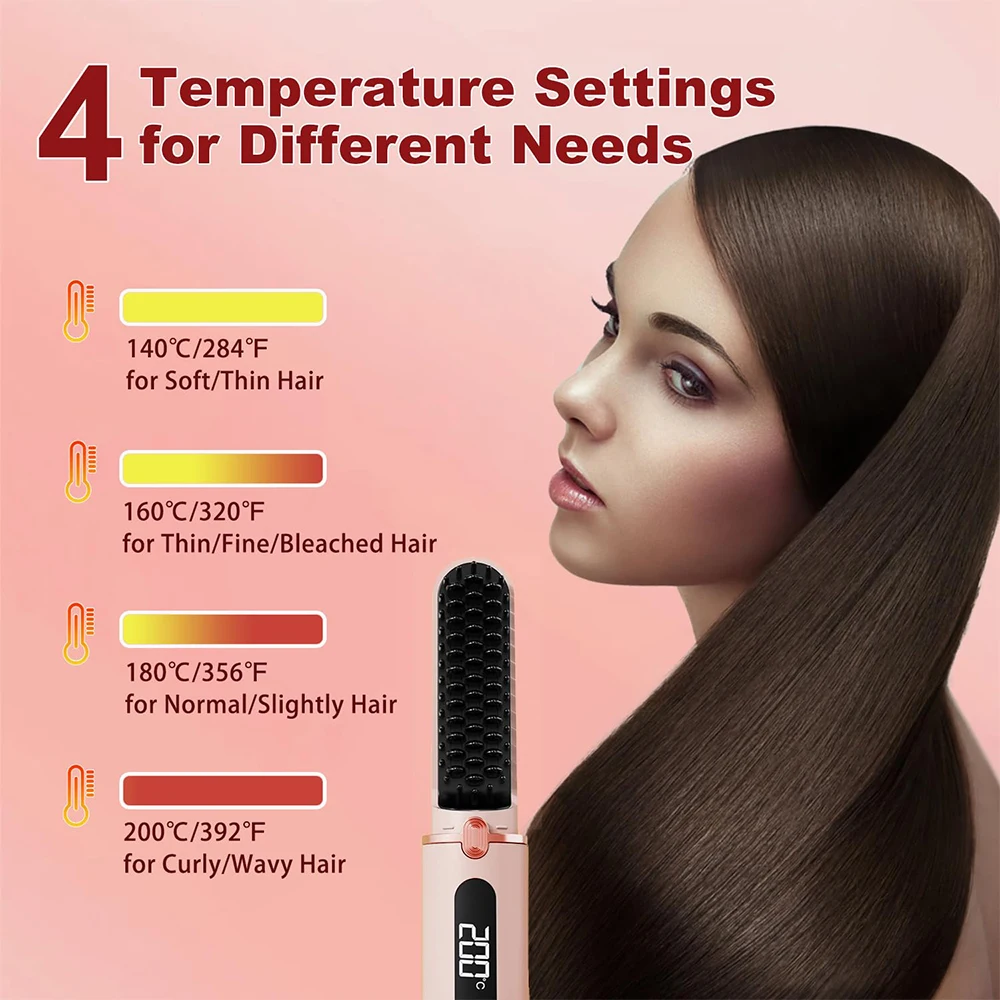 Wireless charging hair straightener portable mini straightener hair straightener negative ion non-damaging power generation comb 3