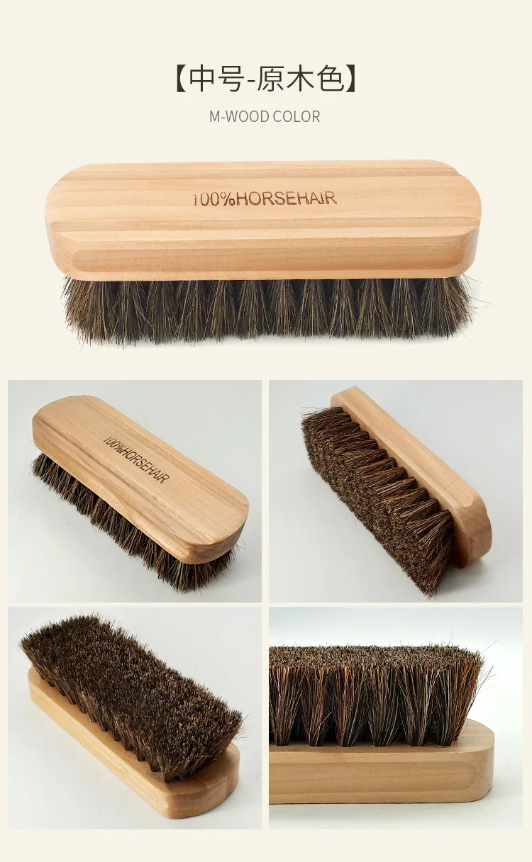 Genuine Horsehair Wooden Brush Car Detailing Polishing Buffing Brush Seat  Handle Dashboard Roof Cleaning Premium Car Wash Brush