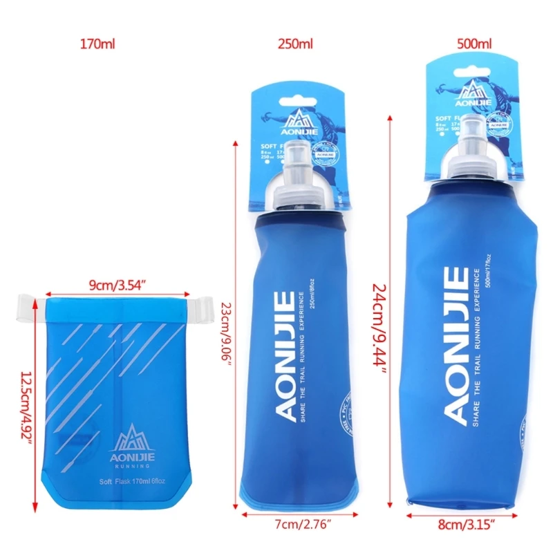 

170ml -500ml Foldable Soft Flask TPU Squeeze Outdoor Sports Running Water Bottle