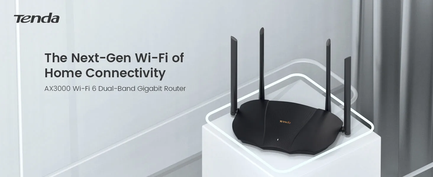 Tenda AX12 WiFi 6 Router AX3000 Dual Band Gigabit Smart 802.11ax 2402Mbps 5G 574Mbps 2.4GHz WPA3  Security OFDMA w/Intel Chipset best router