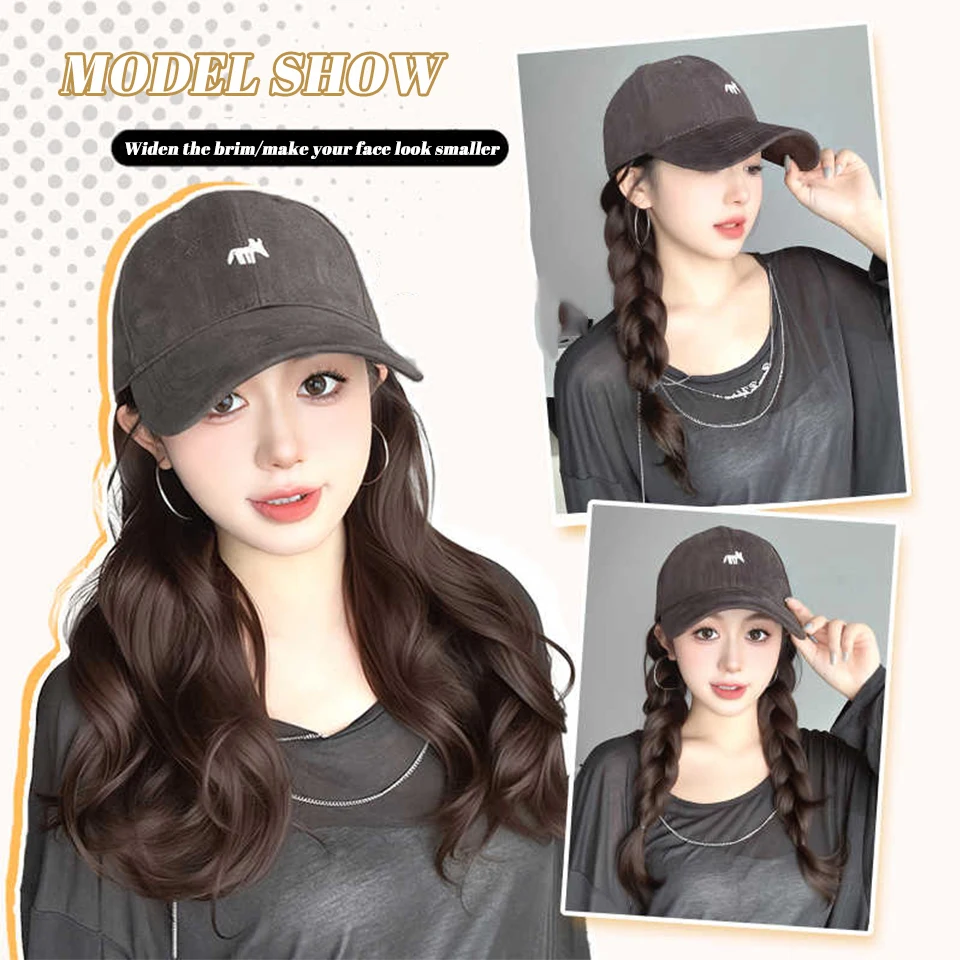 Synthetic Straight Hair Wig Cap for Women Black Brown