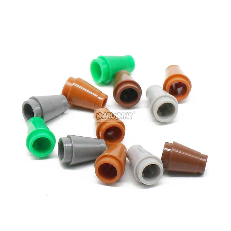 Marumine MOC Bricks 1x1 without Top Groove Cone 50PCS Compatible 4589 6188 59900 Building Blocks Accessories Assembles Particles 3
