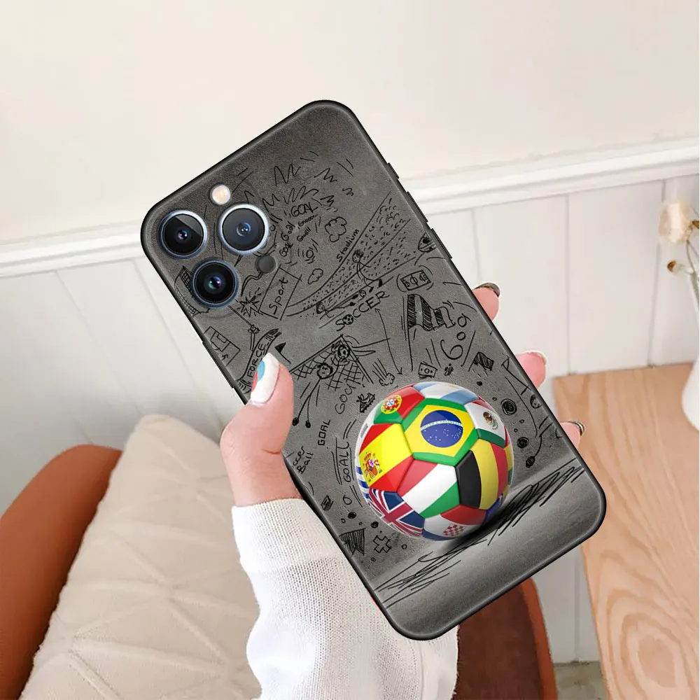 Luxury Football Soccer Silicone Phone Case - Soft TPU Protective Shell Cover