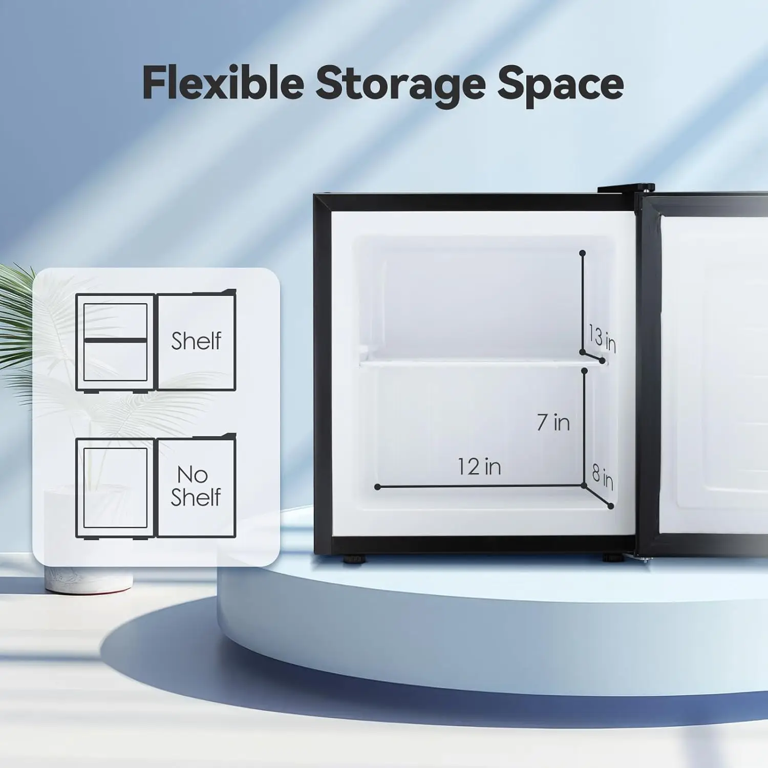1.1 Cu.ft Mini Freezer, Small Upright Freezer with Removable Shelves, Adjustable Thermostat,Reversible Door Hinge, Quiet Compact 2