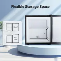 1.1 Cu.ft Mini Freezer, Small Upright Freezer with Removable Shelves, Adjustable Thermostat,Reversible Door Hinge, Quiet Compact 2