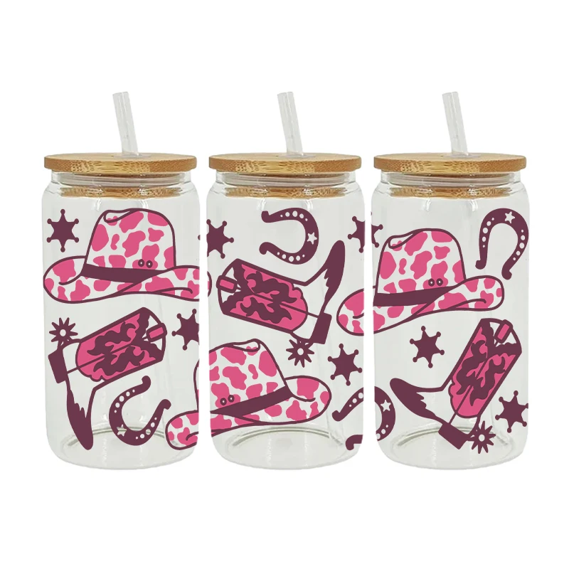 UV DTF Transfer Sticker Cow For The 16oz Libbey Glasses Wraps Bottles Cup Can DIY Waterproof Decals D27760