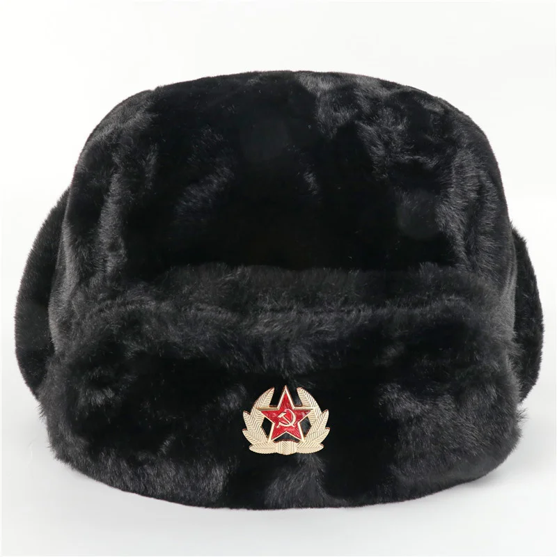 Russian Hats Ushanka Trooper Trapper Hat Warm Winter Hats Hunting Hat with  Ear Flaps Aviator Hat Faux Pilot Cap Hunting Hat