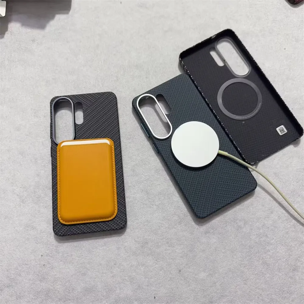 Luxury Ultra Slim Magnetic Carbon Fiber Case with Wireless Charging Capability