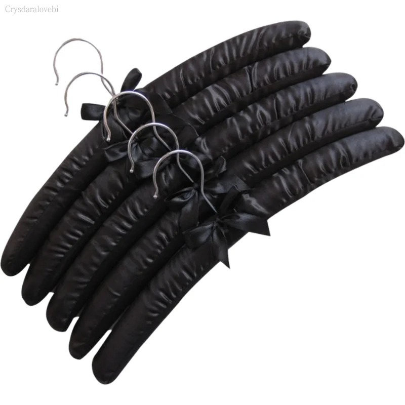 5pcs/Lot Fabric Coated Hanger Sponge Padded Hangers Hanging Clothes Hangers Hotel Shop Display Rack Hangers 18 Colors 38.5CM 4