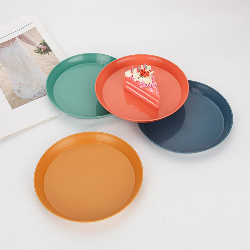 1pc Striped Dinner Plate Family Vertical Fruit Rice Plate Fruit Salad Snacks Candy