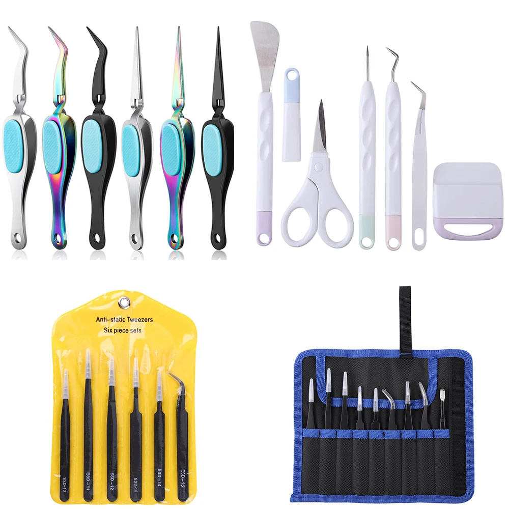 Craft Vinyl Weeding Tools Set Reverse Grip Craft Tweezers Fine-Tip Tweezwes DIY embellishments iron-on projects