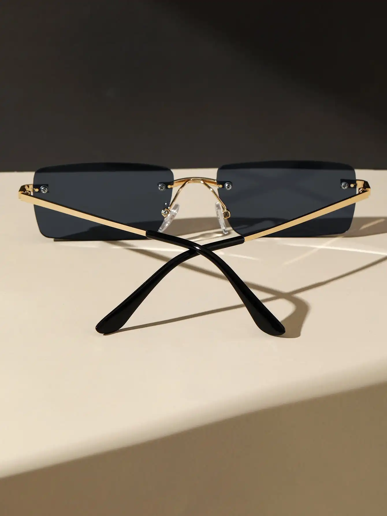 1PC Unisex Plastic Square Frame Rimless Sunglasses For Outdoor Beach Party