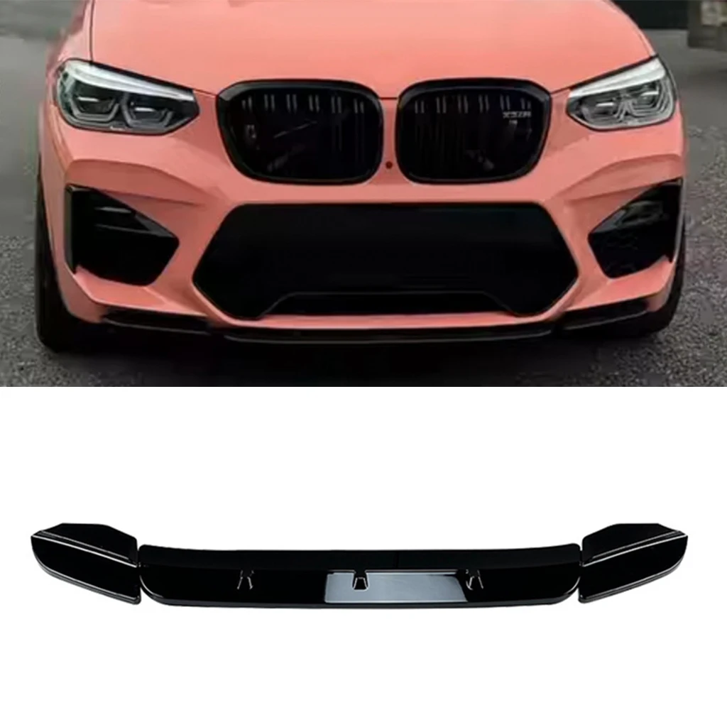 

Front Bumper Spoiler Lip Gloss Black/Carbon Fiber Look Lower Splitter Guard Plate For BMW X3M X4M F97 F98 2019-2021 Car Styling