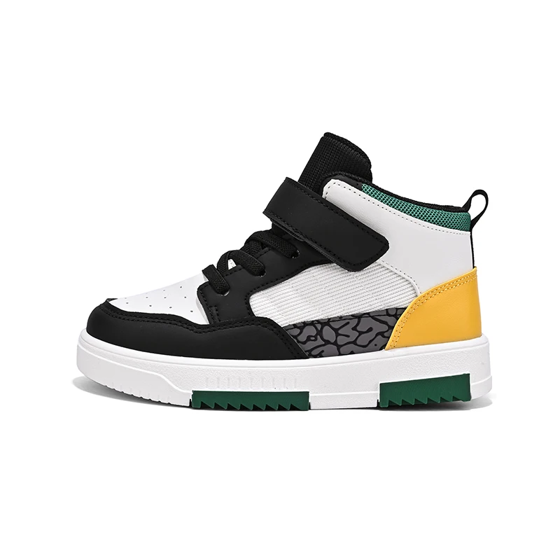 Brand Kids Board Shoes High Top Boys Girls Sneakers Leather Waterproof Non-slip Sport Shoes Children Toddler Casual 28-38