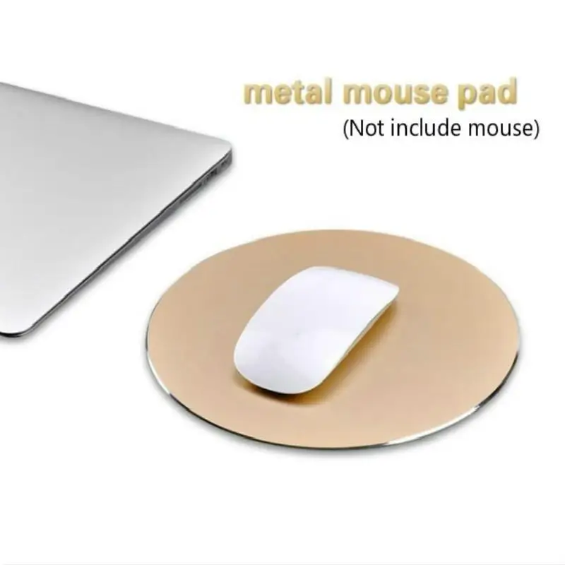 1pcs Round Gaming Mouse Pad Aluminum Alloy Metal Mouse Pad Suitable Home Office Computer Mouse Accessories