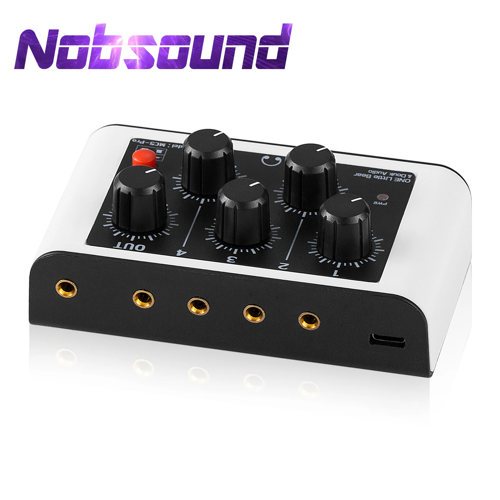 Nobsound Mini Portable Stereo 4 Channel Line Mixer Ultralow Noise Audio Mixing For Club /bar