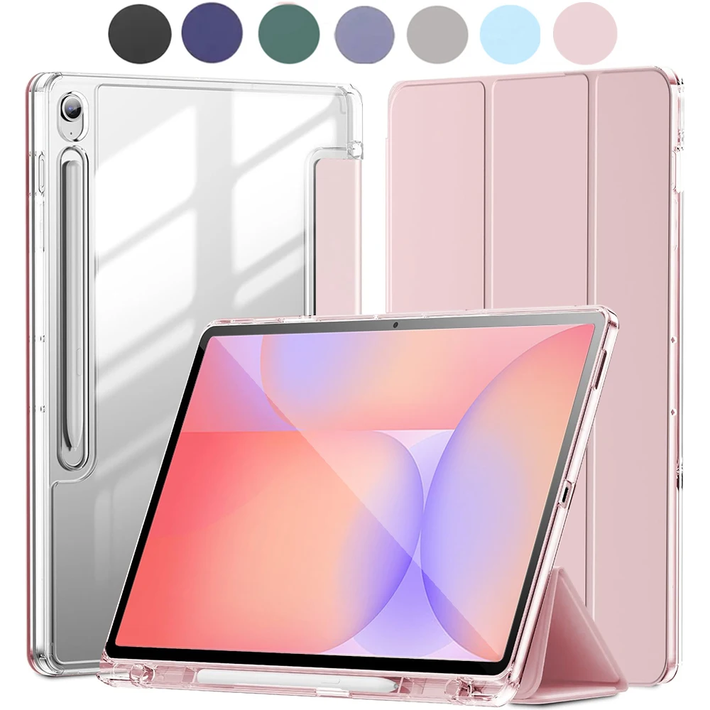Crystal Clear Tablet Case with Pencil Slot and Auto Sleep/Wake Functionality