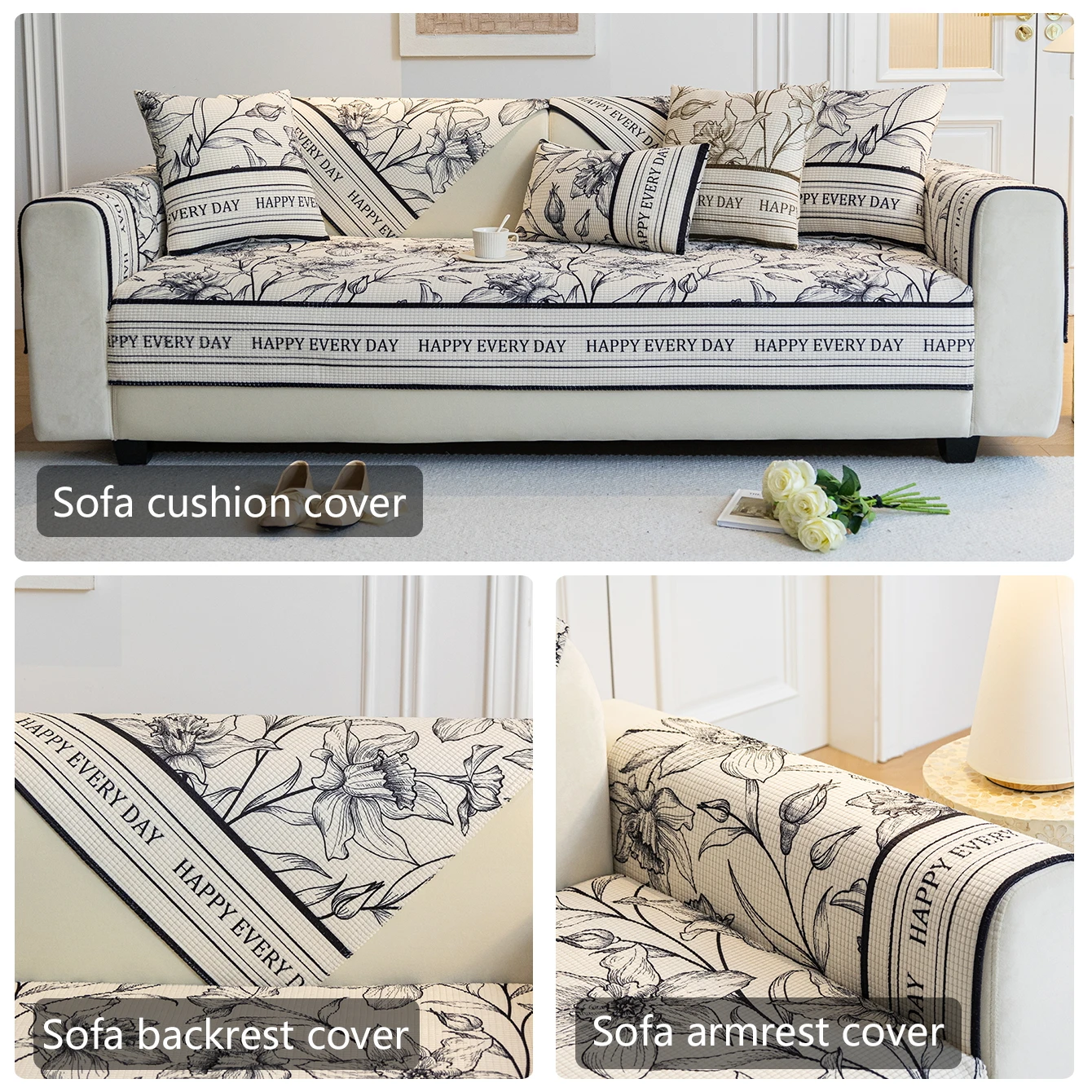 1pc accessible luxury simple corn kernel sofa cushion for all seasons, anti-scratch and anti-slip seat cushion to protect sofa, living room special cushion cover 5