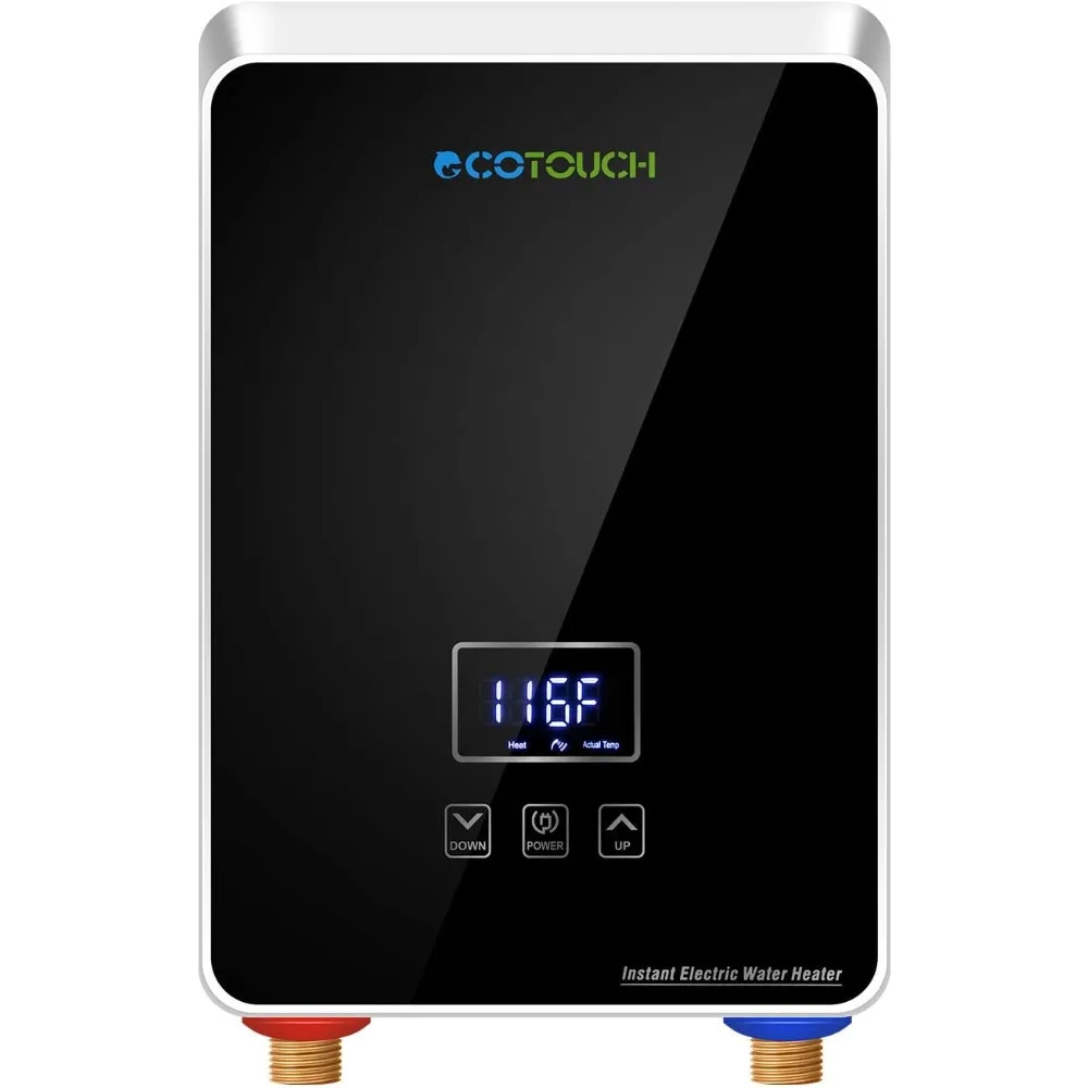 Tankless Water Heater Electric 240V, On Demand Instant Hot Water Heater Digital Display 5.5kW,Overheating Protection