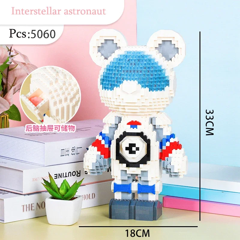 Mattoncini Micro Blocchi Orso 3D - 7220 Pezzi, Modello Da 43/46 Cm, Per Adulti E Bambini, Decorazione Casa - 2