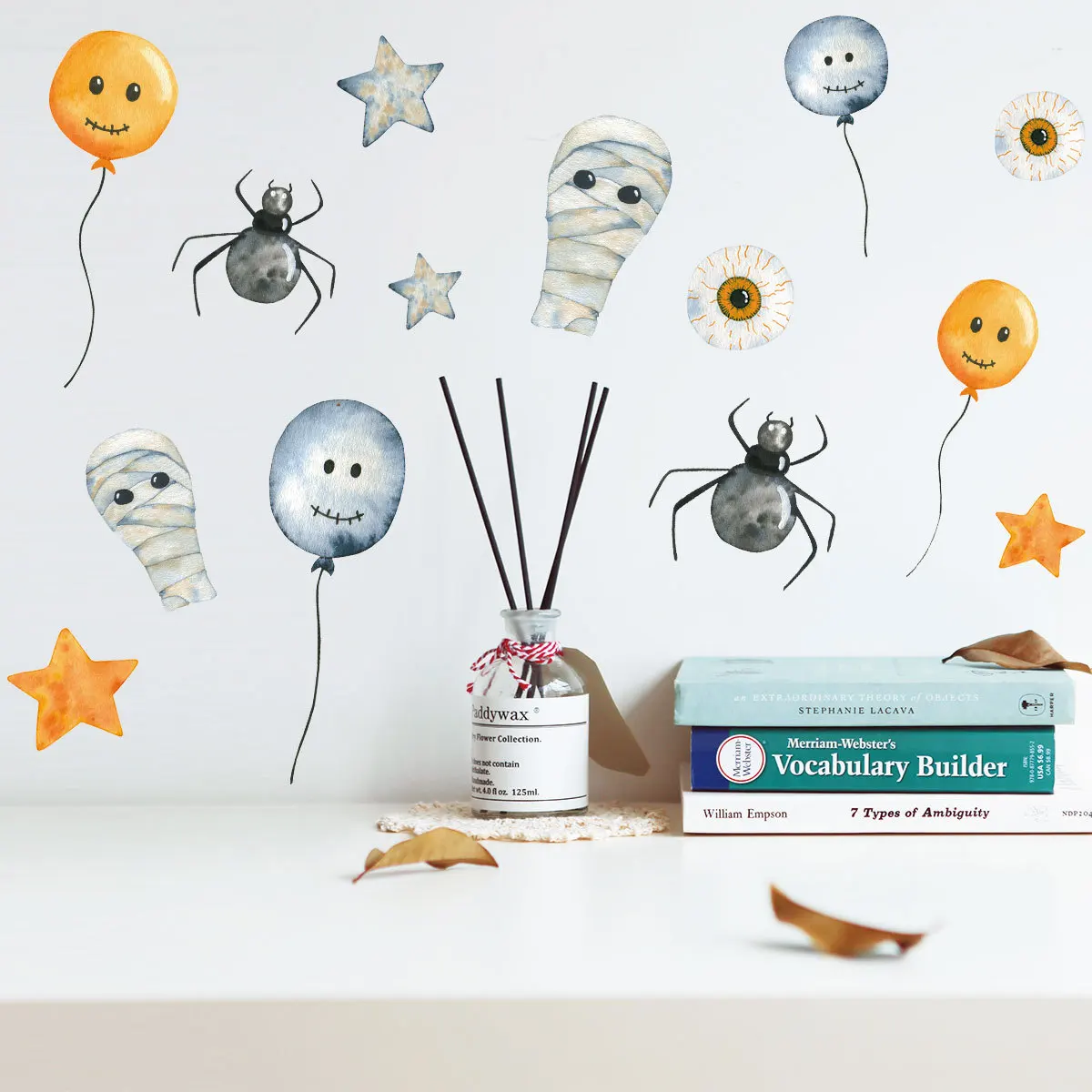 6pcs New Halloween Wall Stickers Balloon Stars Cartoon Paper Mummy Creative Waterproof Home Decoration |
