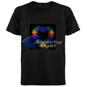 Super Quality Led Lover'S T Shirt El Flashing T Shirt  Led Sound Active T shirt El Light Up And Down T Shirts