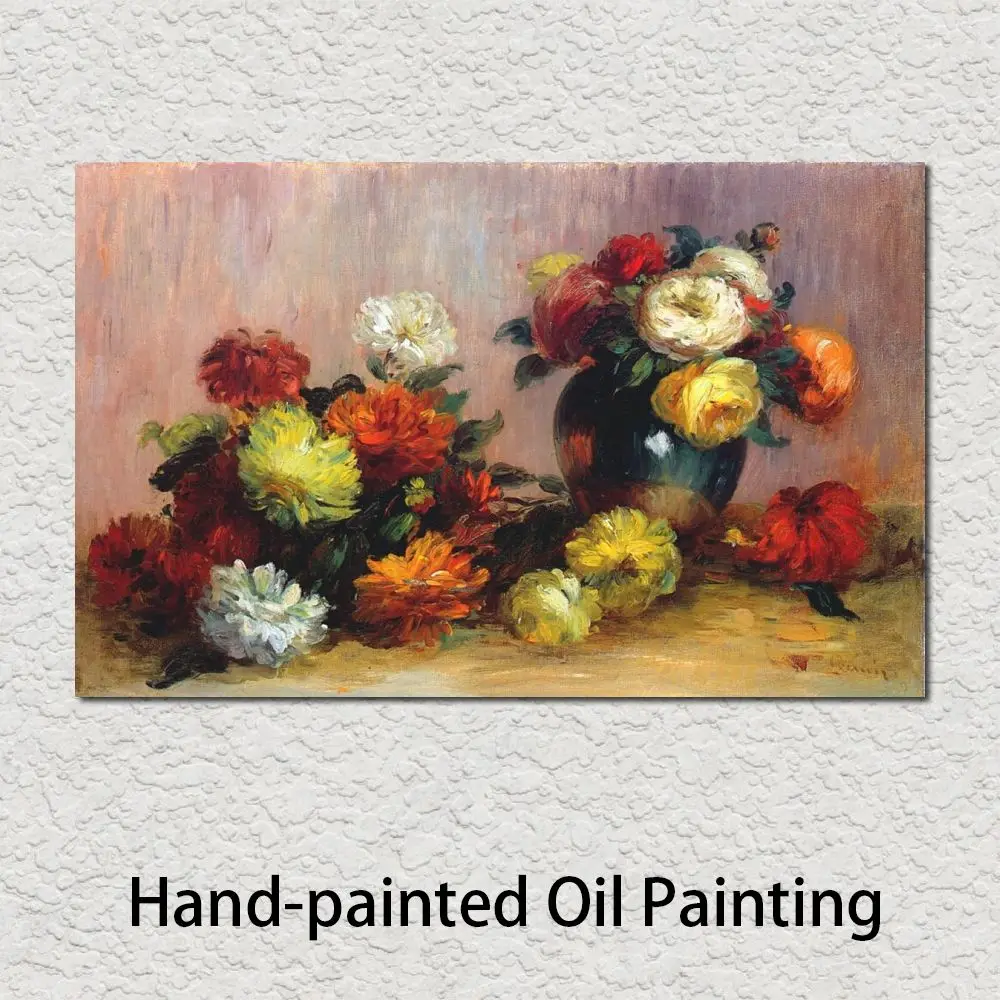 

Beautiful Canvas Art Bouquet Flowers Modern Living Room Decor Handmade Pierre Auguste Renoir Painting Still Life Modern Artwork