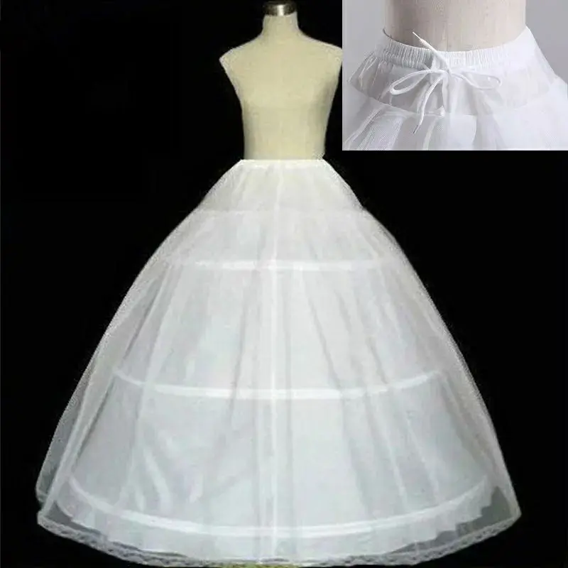 New Arrival 3 Hoop Ball Gown Petticoat Underskirt Wedding Bridal Dress Jupon Mariage Halka Rockabilly With Tulle