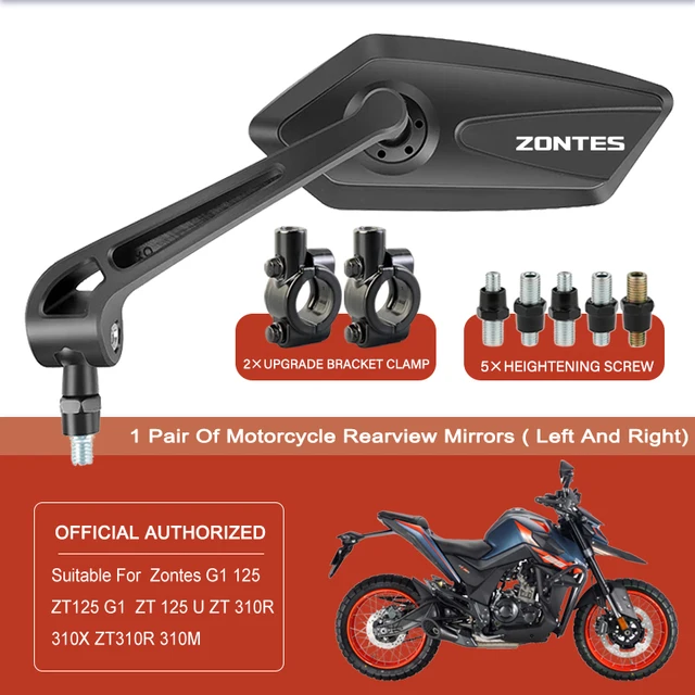 Adjustable Rotating Rearview Mirror For Zontes Shengshi 310R 310V ZT125 350E 350D 350X GK350 ZT250  Motor Side Rear view Mirrors