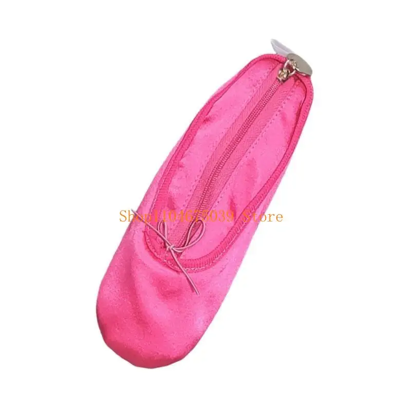 Ballet Shoe Makeup Bag and Pencil Case Fabric Texture Suitable for Students and Dance Lovers with Large Capacity Storage
