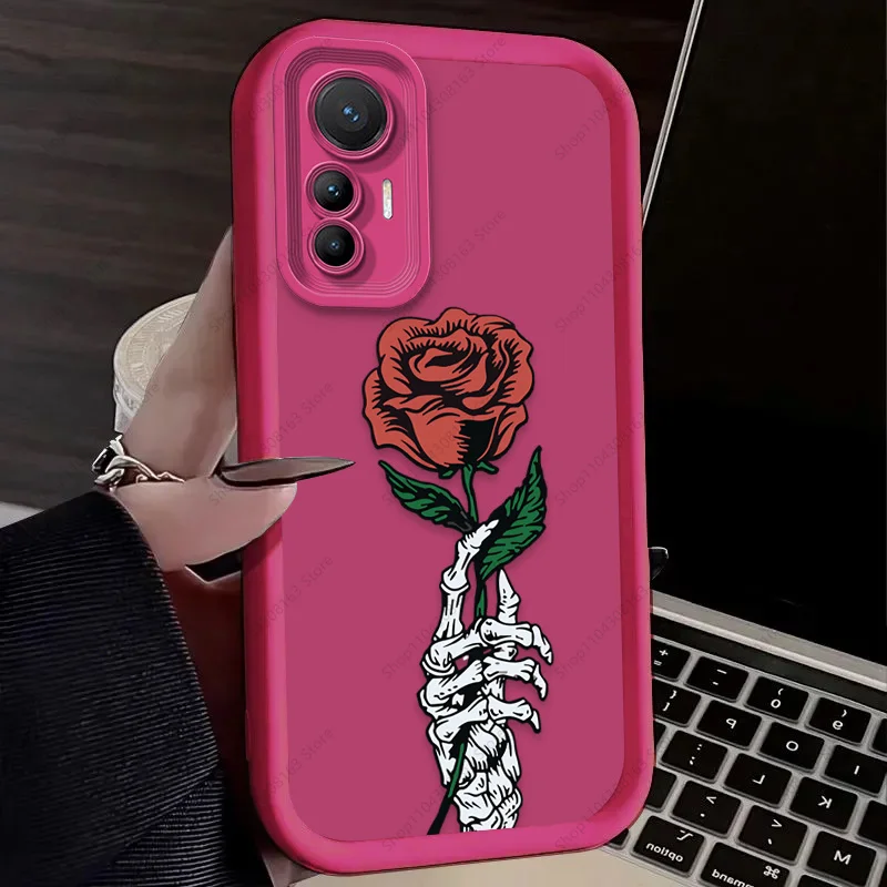 Creative Cat and Skull Themed Phone Case Cover