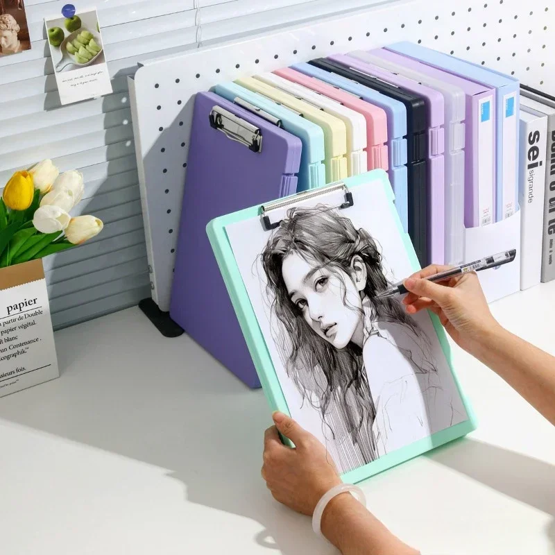 Large-Capacity A4 Clipboards File Folder Box Sturdy Plate Clip Design Multi-functional Efficient Paper Storage Students storage box file folder