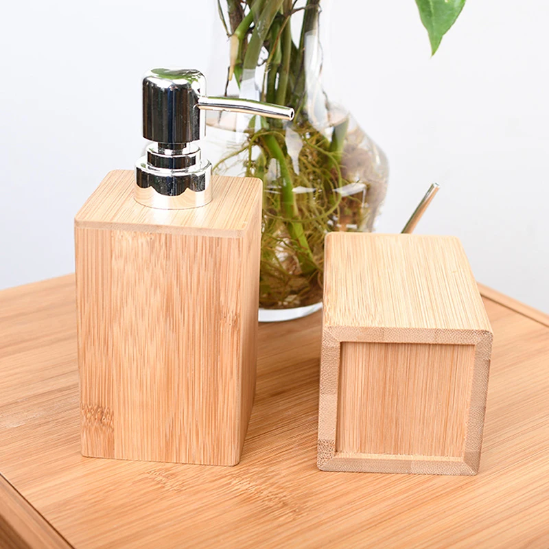 Soap Dispenser Shampoo Dispenser Dispenser Bottle Holder Soap Dispenser Bottle Soap Dispenser Lotion Shampoo Dispenser Bottle Holder Bathroom Kitchen Bamboo Liquid Hand Soap Pump 280mL