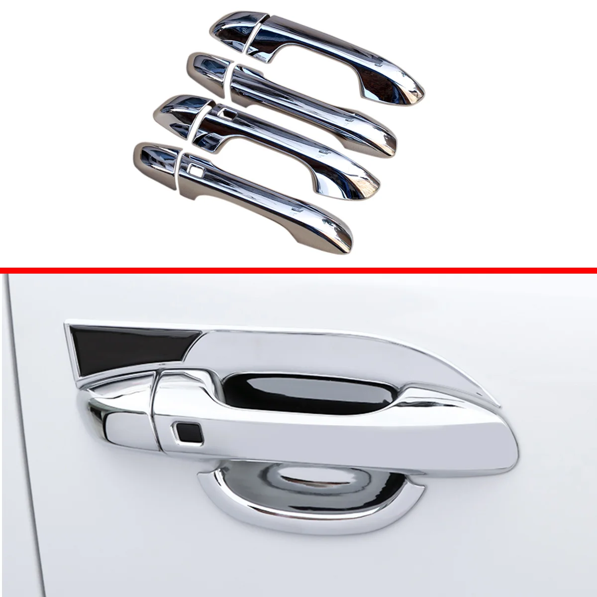 

ABS Chrome Side Door Handle Cover Catch Trim Car Bezel Molding Sticker Fit For Kia Sportage QL 2016 2017 2018