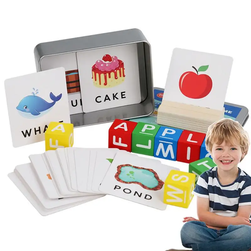 

Preschool Flash Cards Numbers Toddler Word Flash Cards 3-5 Years Old Sight Words Cards With Colorful Wooden Blocks And Iron Box