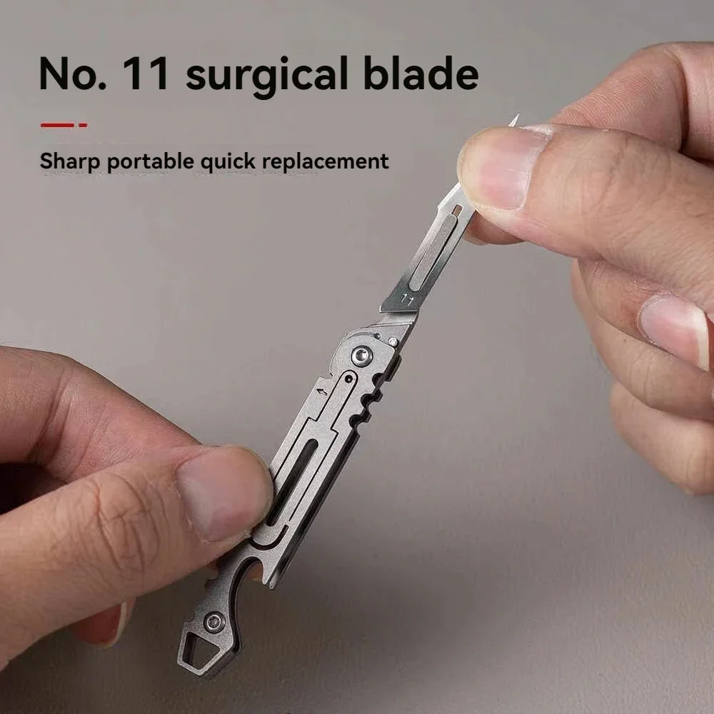 Portable Mini Folding Unboxing Knife High Hardness Sharp Surgical Knife Keychain Detachable Express Delivery Replaceable Blade 2