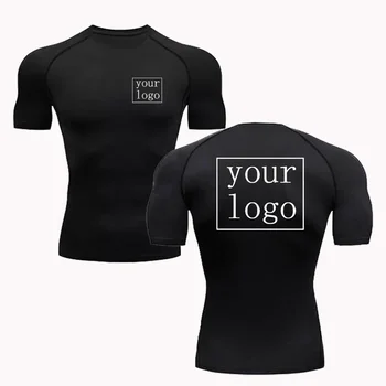 Nuova maglietta a compressione personalizzata Il tuo logo di design Top Uomo Donna Stampa Magliette dal design originale Jogging Allenamento Palestra Maglietta ad asciugatura rapida