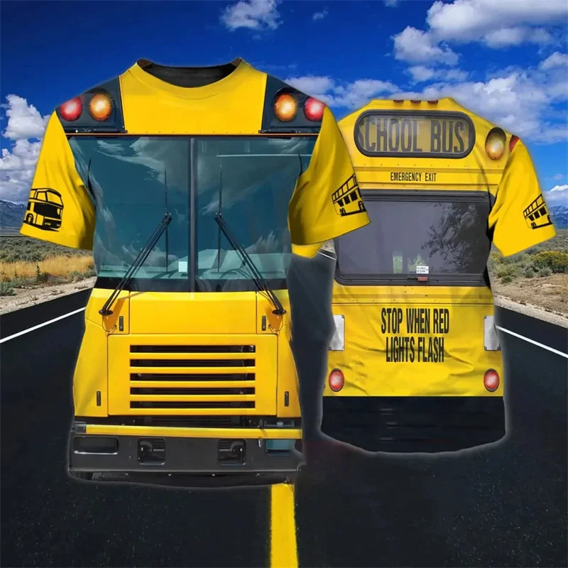 

School Bus Driver T Shirt For Men New Fashion Summer 3D Print Uniform O Neck Tops Ropa Hombre Unisex Harajuku Male Clothes Tees