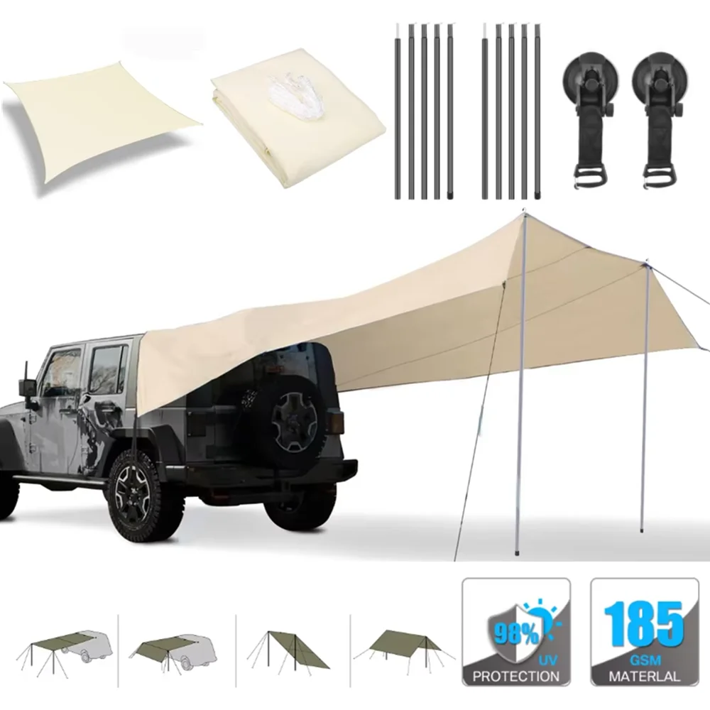 Tendalino Laterale Estraibile per Auto, Tenda Auto per Campeggio
