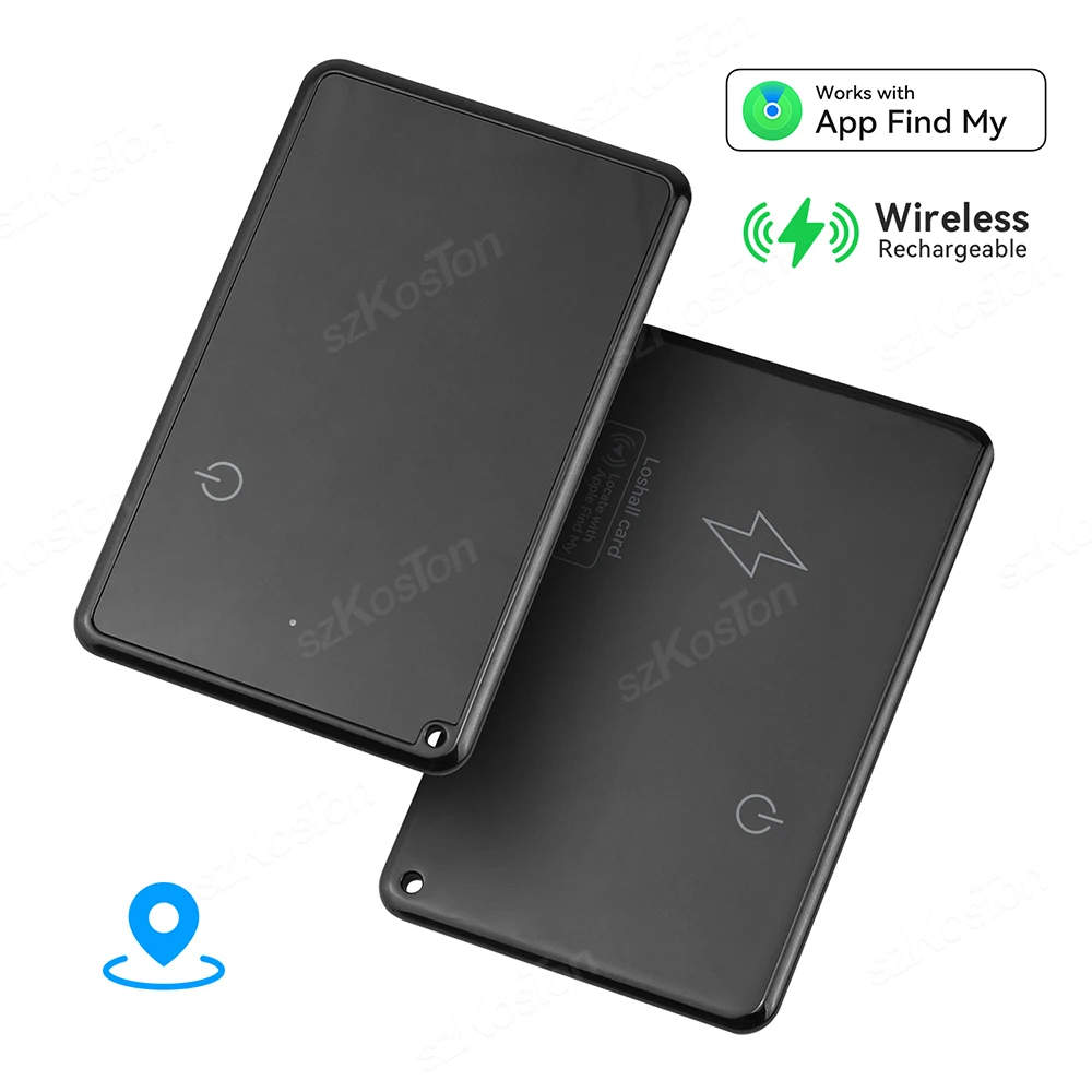 Wireless Charging Tracking Location Wallet Tracker Card Waterproof GPS Locator Work with IOS Find My App Bluetooth Tracker