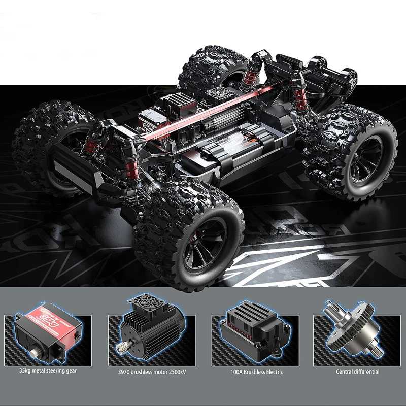 New MJX Hyper Go 10208 1/10 Brushless RC Car 2.4G 4WD 80KM/H High Speed Off-Road Vehicle Remote Control Drift Monster Truck Toys 4